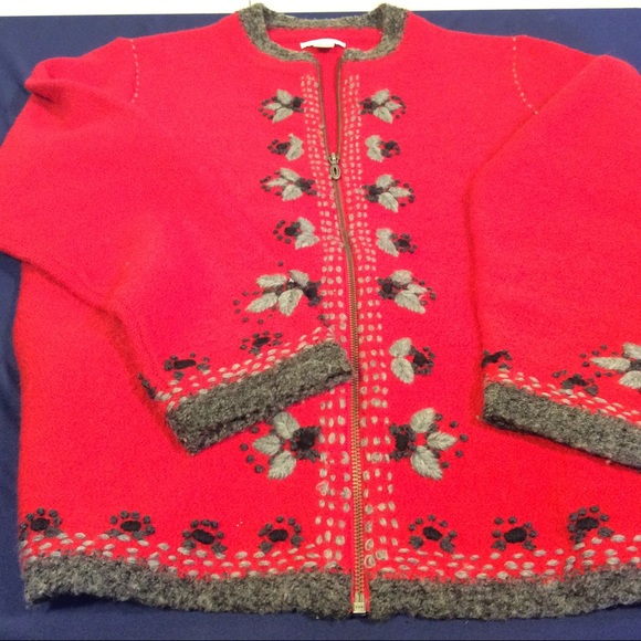 Christopher & Banks Womens Cardigan wool full zip sweater size large - Picture 10 of 10